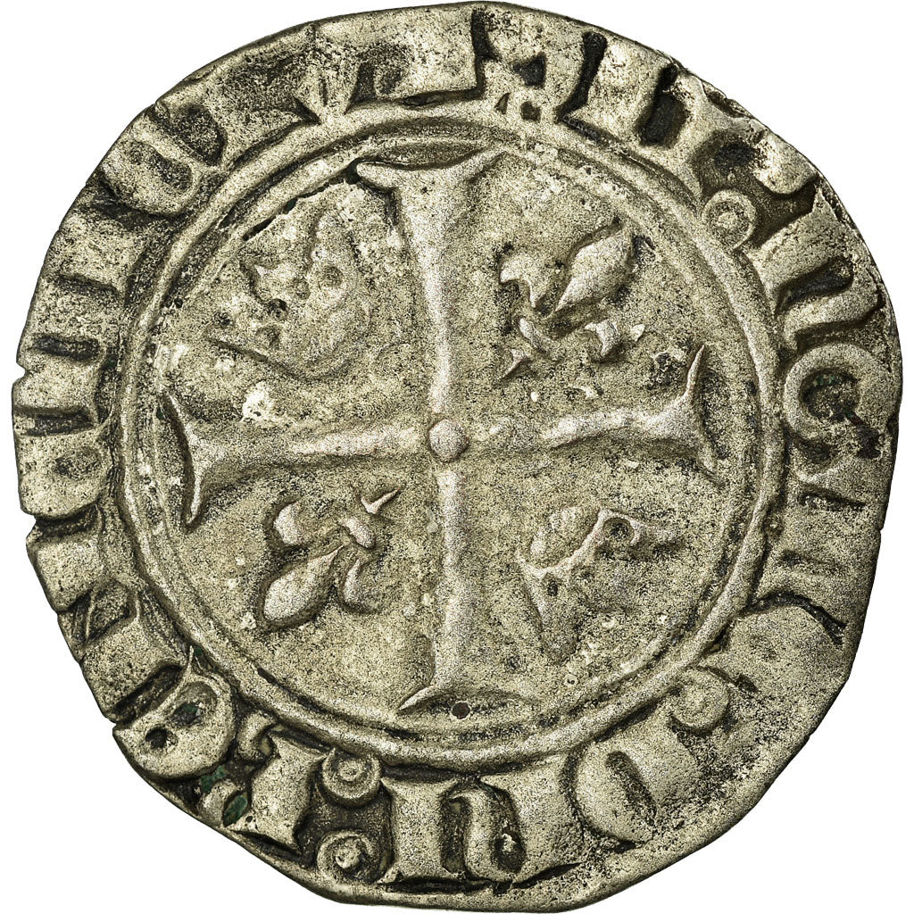 Coin, France, Charles VI, Blanc Guénar, Cremieu, EF(40-45), Billon