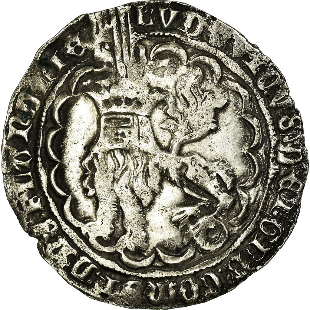 Coin, France, Flanders, Louis de Male, Double Gros, Gand, EF(40-45), Silver