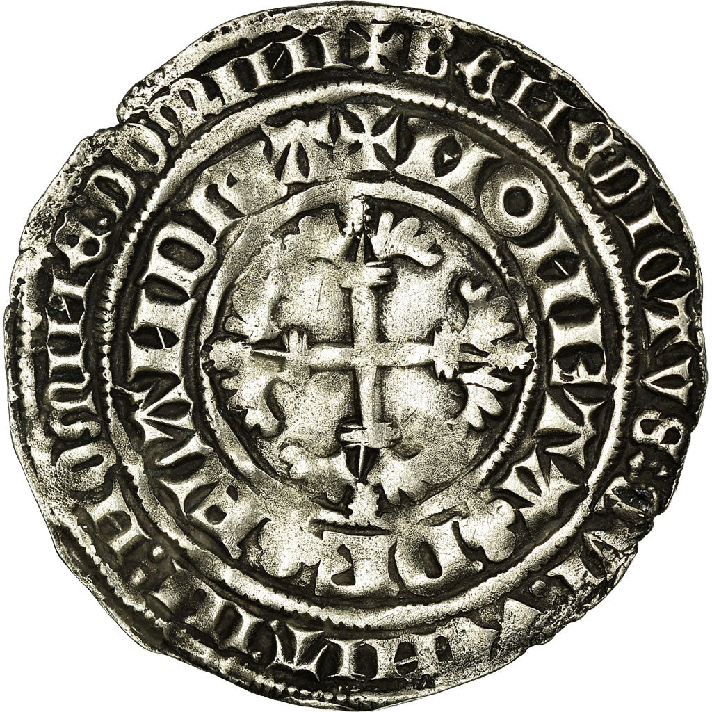 Coin, France, Flanders, Louis de Male, Double Gros, Gand, EF(40-45), Silver