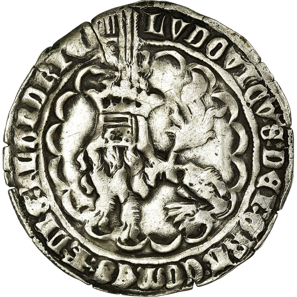 Moneda, Francia, Flanders, Louis de Male, Double Gros, Gand, MBC, Plata