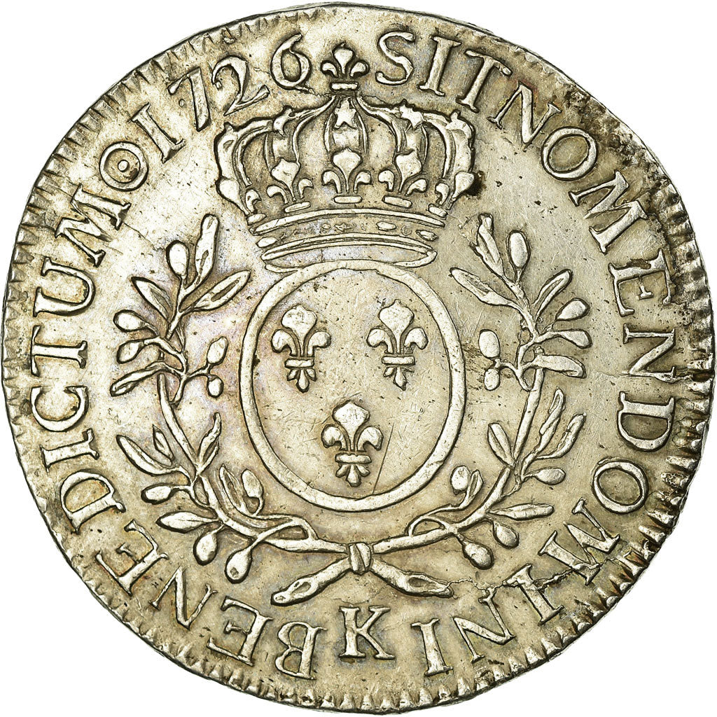 Munten, Frankrijk, Louis XV, Ecu aux branches d'olivier, 1726, Bordeaux, ZF