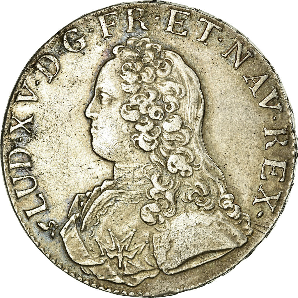 Moneda, Francia, Louis XV, Ecu aux branches d'olivier, 1727, Rouen, MBC+, Plata