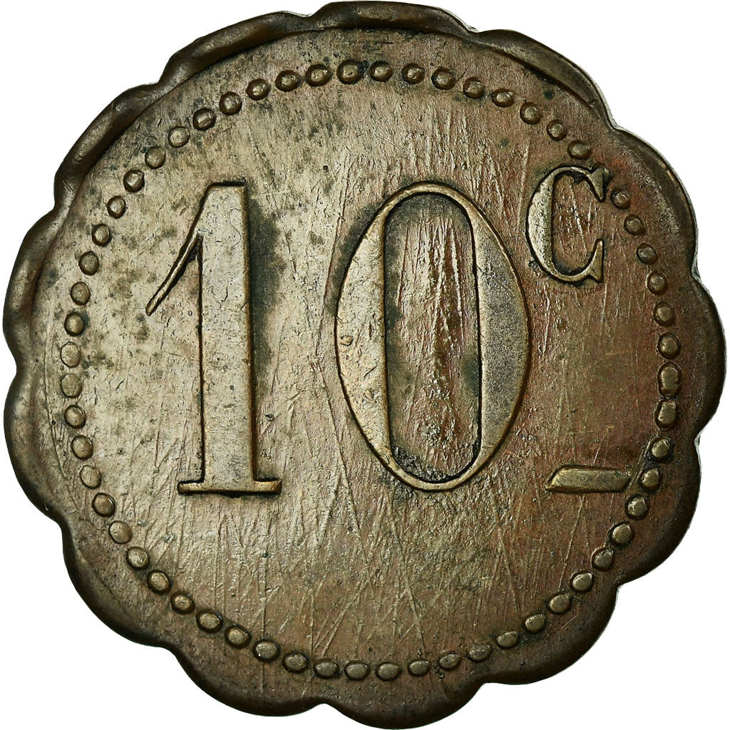 Moeda, França, Usine de Couëron, Couëron, 10 Centimes, EF(40-45), Cobre
