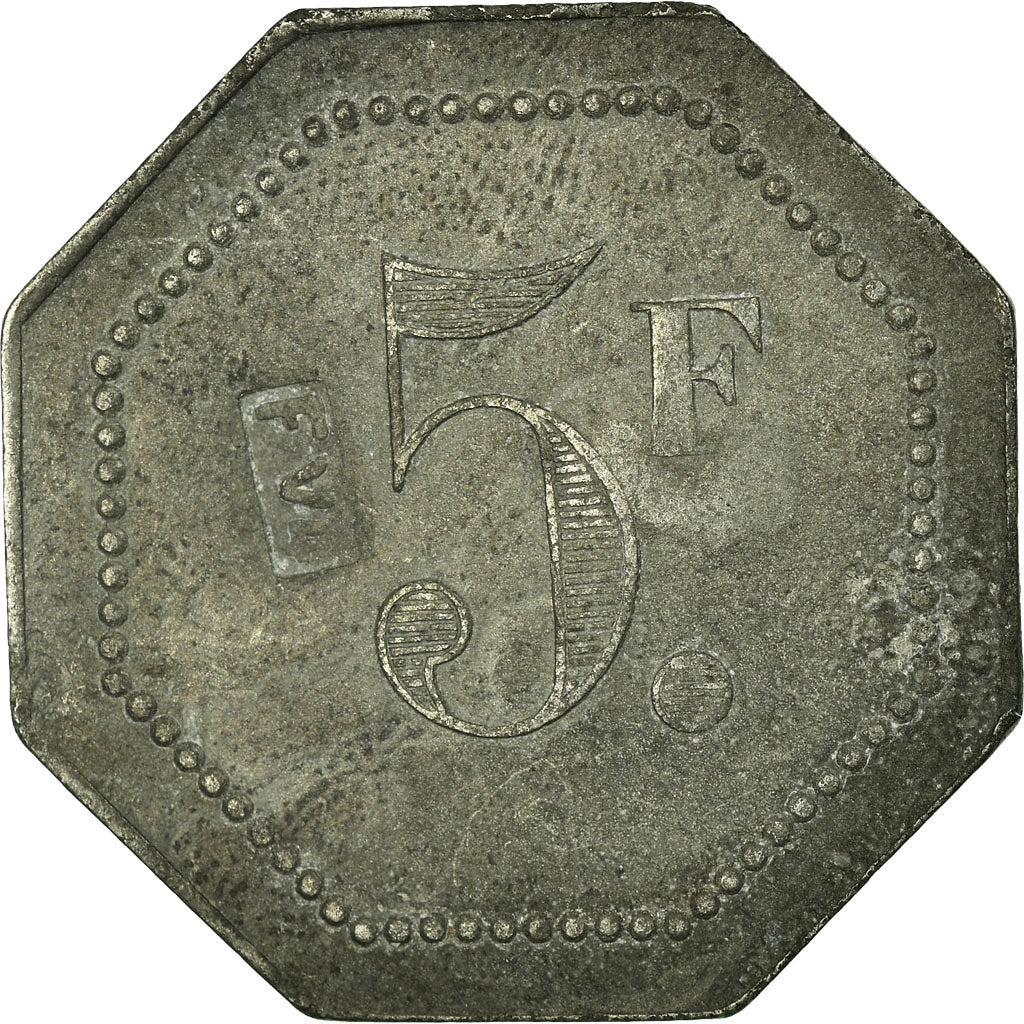 Coin, France, Société Coopérative, Couëron, 5 Francs, EF(40-45), Zinc