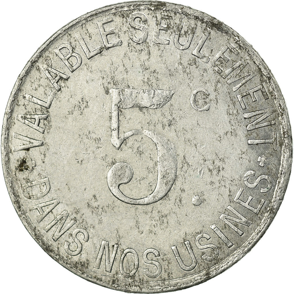 Moeda, França, Société RATEAU, La Courneuve, 5 Centimes, EF(40-45)