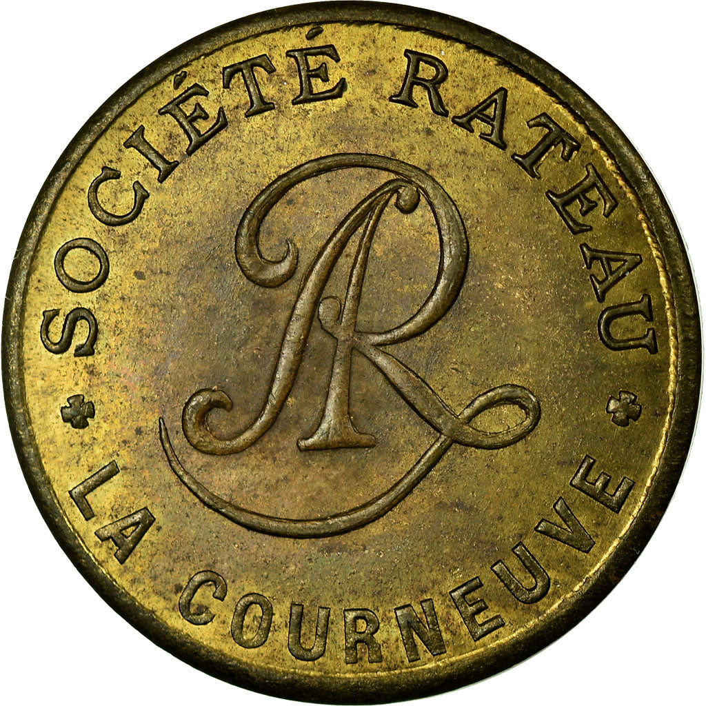 Monnaie, France, Société RATEAU, La Courneuve, 50 Centimes, SUP, Laiton