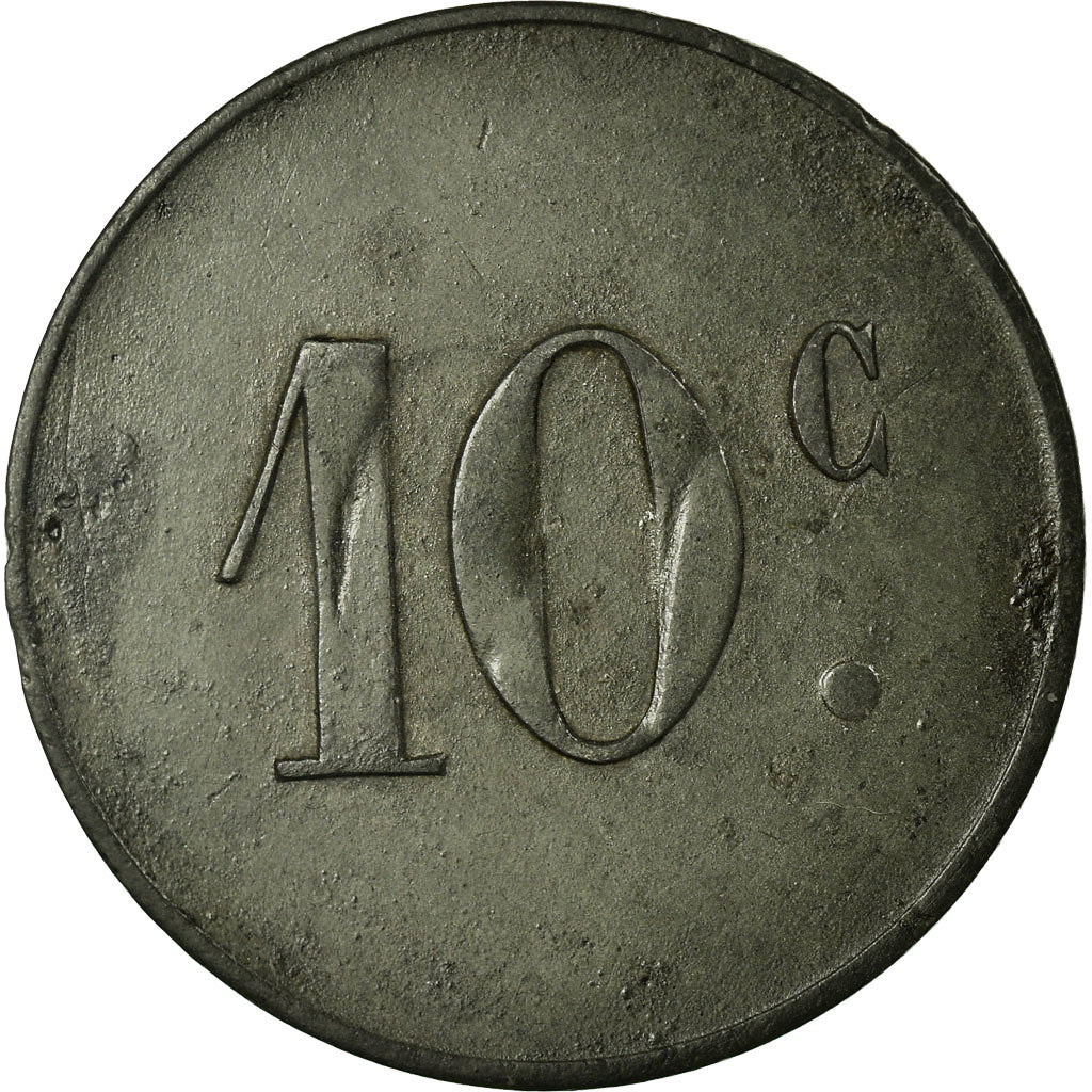 Moneta, Francia, Crécy-en-Brie, Crécy-la-Chapelle, 10 Centimes, BB+, Zinco