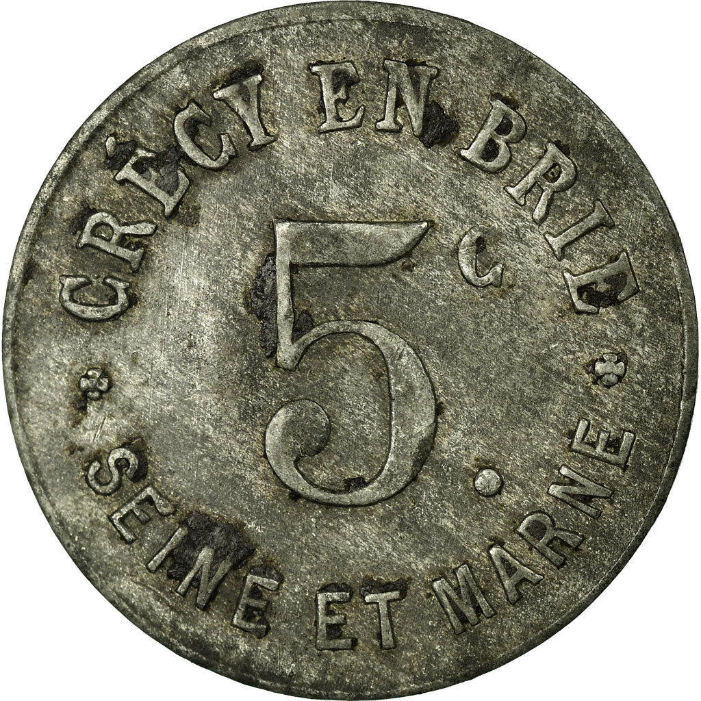 Moneta, Francia, Crécy-en-Brie, Crécy-la-Chapelle, 5 Centimes, BB, Zinco