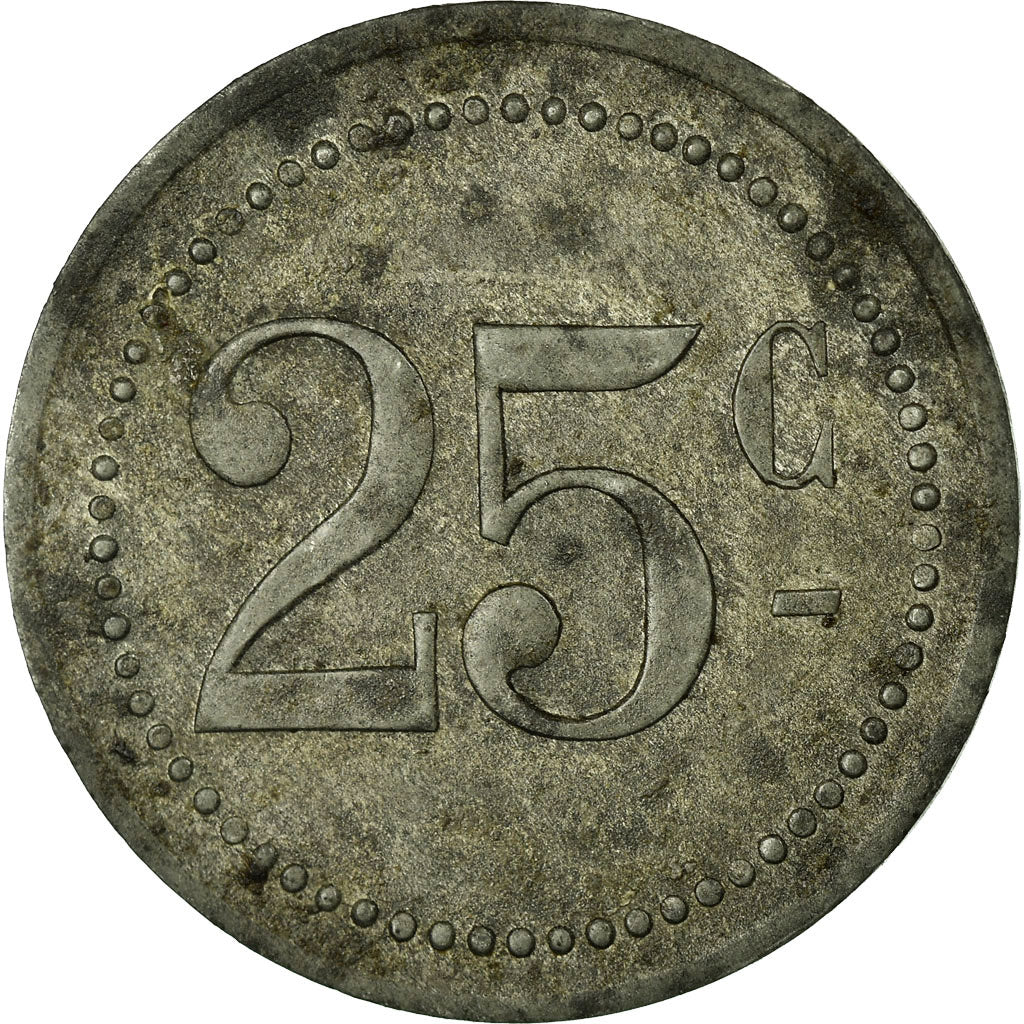 Monnaie, France, Crécy-en-Brie, Crécy-la-Chapelle, 25 Centimes, TTB, Zinc