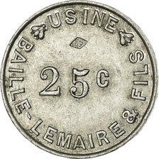 Moneta, Francja, Usine BAILLE-LEMAIRE, Crosne, 25 Centimes, Undated, AU(55-58)