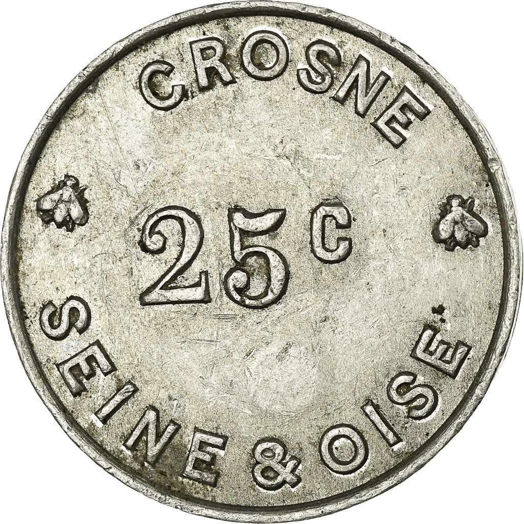 Moneta, Francja, Usine BAILLE-LEMAIRE, Crosne, 25 Centimes, Undated, AU(55-58)