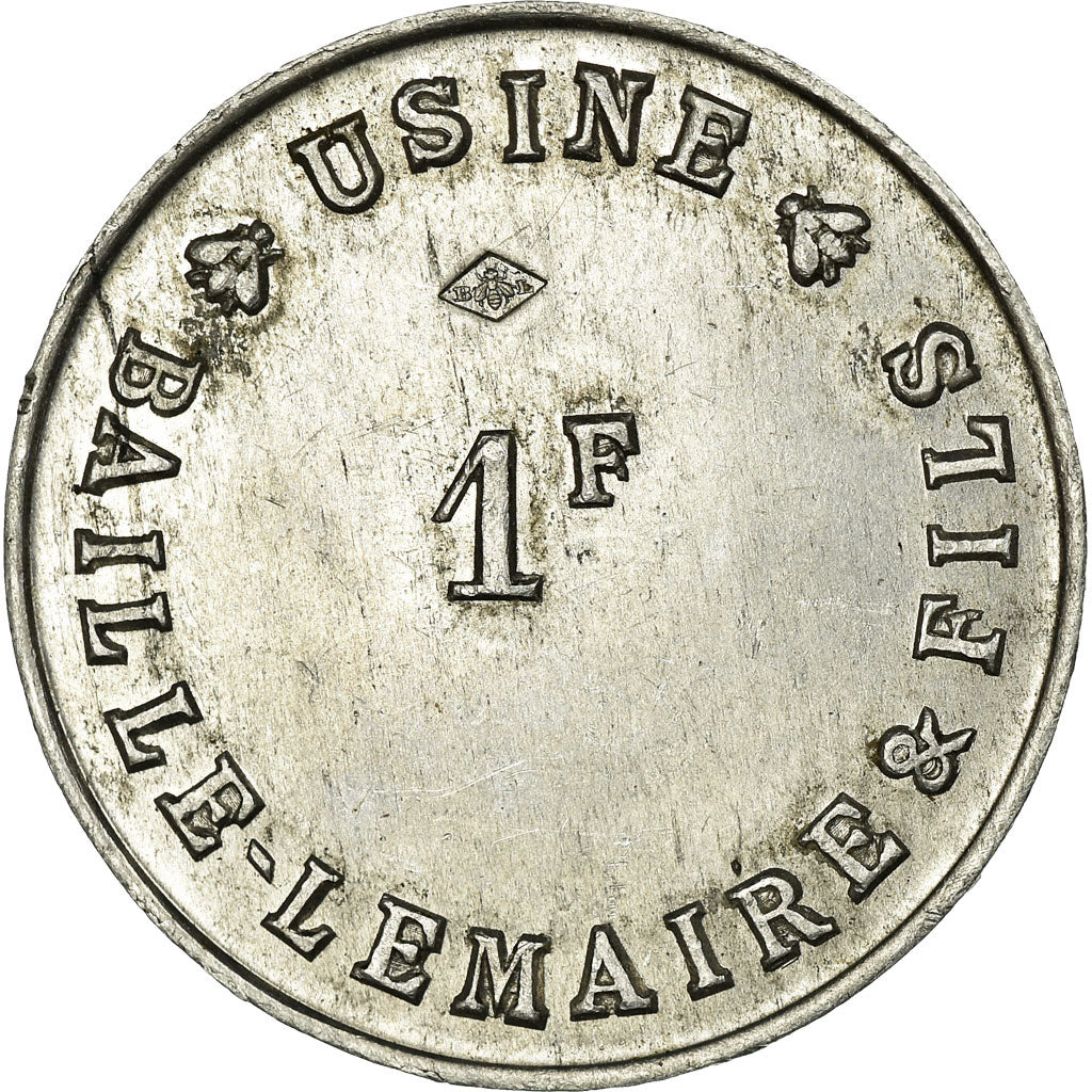 Monnaie, France, Usine BAILLE-LEMAIRE, Crosne, 1 Franc, SUP, Aluminium