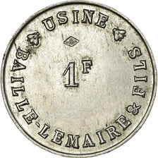 Monnaie, France, Usine BAILLE-LEMAIRE, Crosne, 1 Franc, SUP, Aluminium