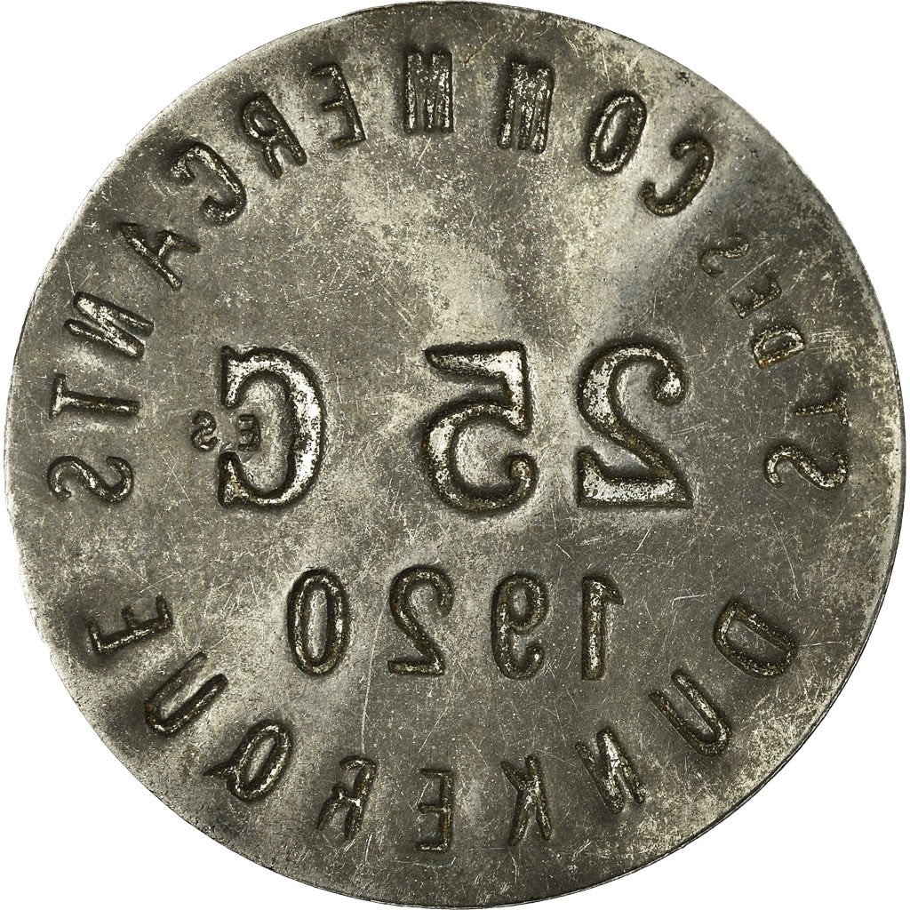 Coin, France, Société des Commerçants, Dunkerque, 25 Centimes, 1920