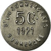 Coin, France, Société des Commerçants, Dunkerque, 5 Centimes, 1921
