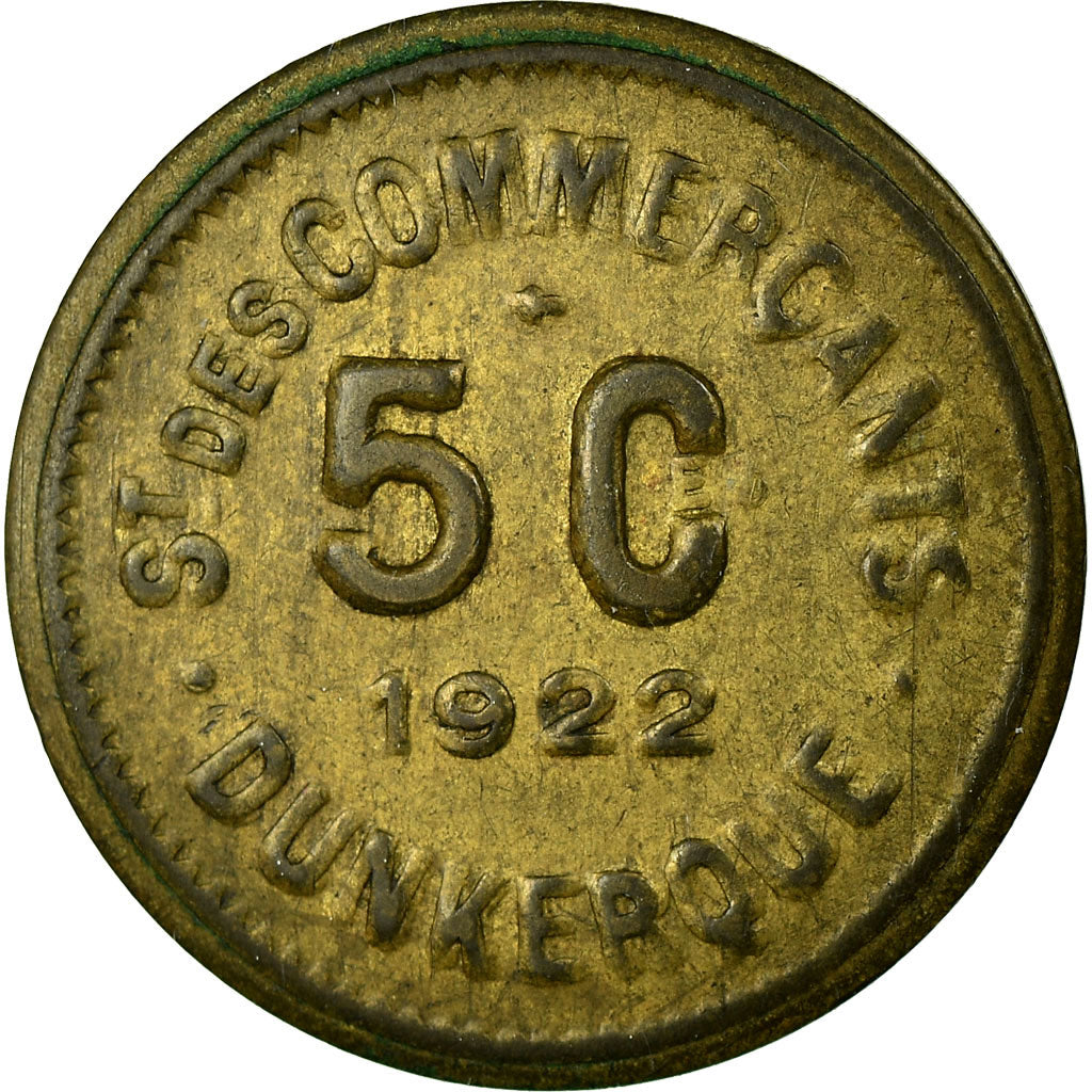 Coin, France, Société des Commerçants, Dunkerque, 5 Centimes, 1922