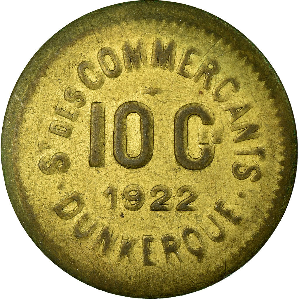 Coin, France, Société des Commerçants, Dunkerque, 10 Centimes, 1922