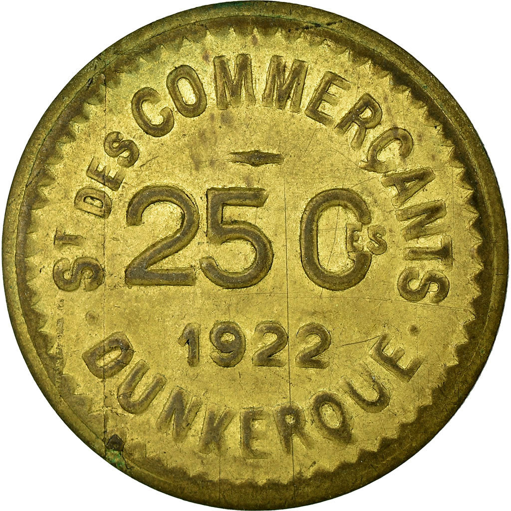 Coin, France, Société des Commerçants, Dunkerque, 25 Centimes, 1922