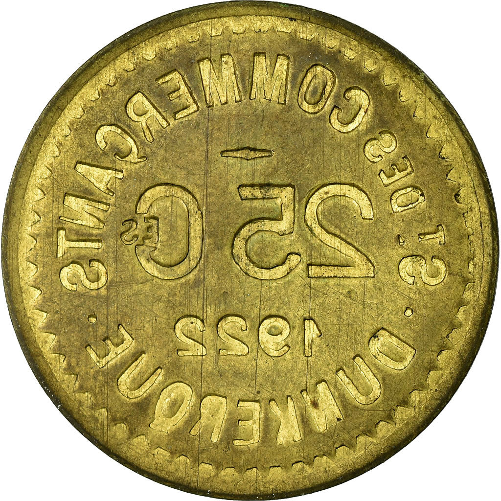 Coin, France, Société des Commerçants, Dunkerque, 25 Centimes, 1922