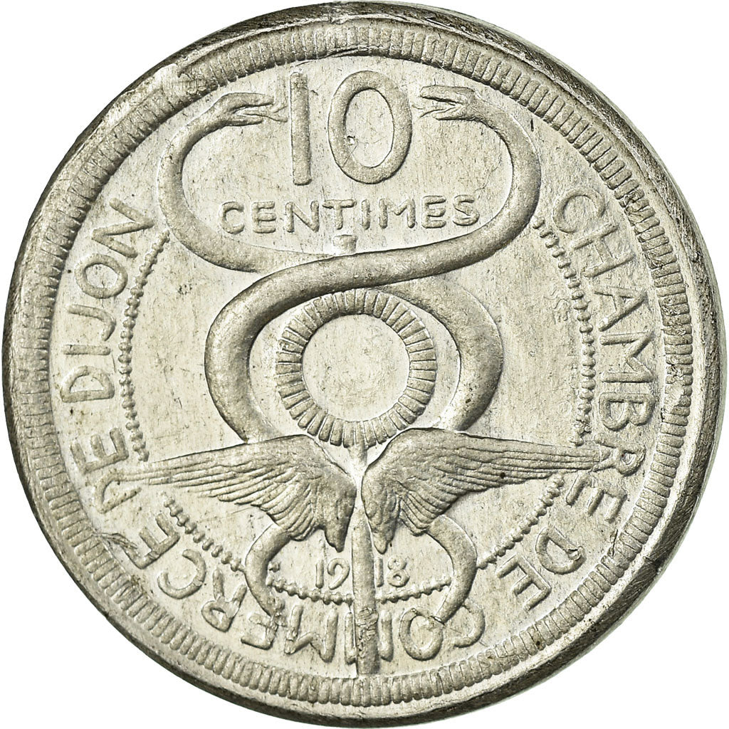 Moneta, Francia, Chambre de Commerce, Dijon, 10 Centimes, 1918, SPL-, Alluminio