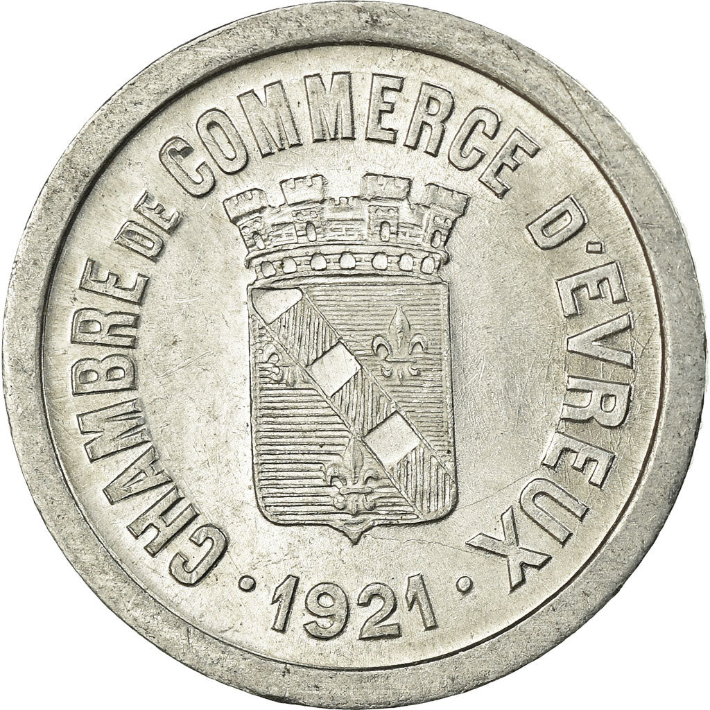 Coin, France, Chambre de Commerce, Evreux, 10 Centimes, 1921, MS(63), Aluminium
