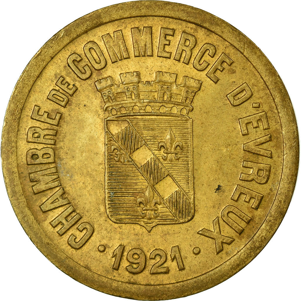 Moneta, Francia, Chambre de Commerce, Evreux, 25 Centimes, 1921, ESSAI, SPL