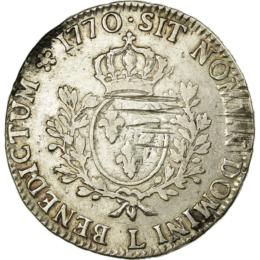 Moneda, Francia, Louis XV, Écu au bandeau, 1770, Bayonne, BC+, Plata
