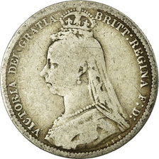 Coin, Great Britain, Victoria, 6 Pence, 1889, F(12-15), Silver, KM:760