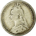 Coin, Great Britain, Victoria, 6 Pence, 1889, F(12-15), Silver, KM:760