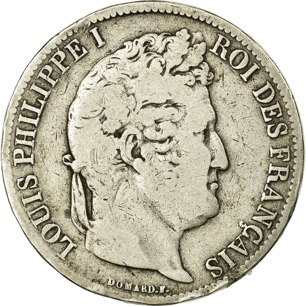 Moeda, França, Louis-Philippe, 5 Francs, 1831, Toulouse, Tranche en creux