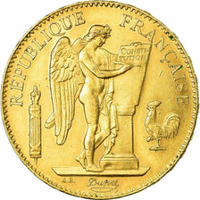 Moneda, Francia, Génie, 100 Francs, 1886, Paris, MBC+, Oro, KM:832