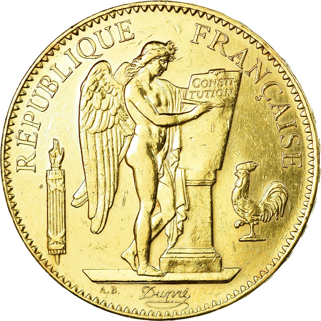 Moneda, Francia, Génie, 100 Francs, 1911, Paris, MBC+, Oro, KM:858