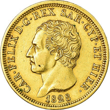 Coin, ITALIAN STATES, SARDINIA, Carlo Felice, 80 Lire, 1828, Torino, AU(50-53)