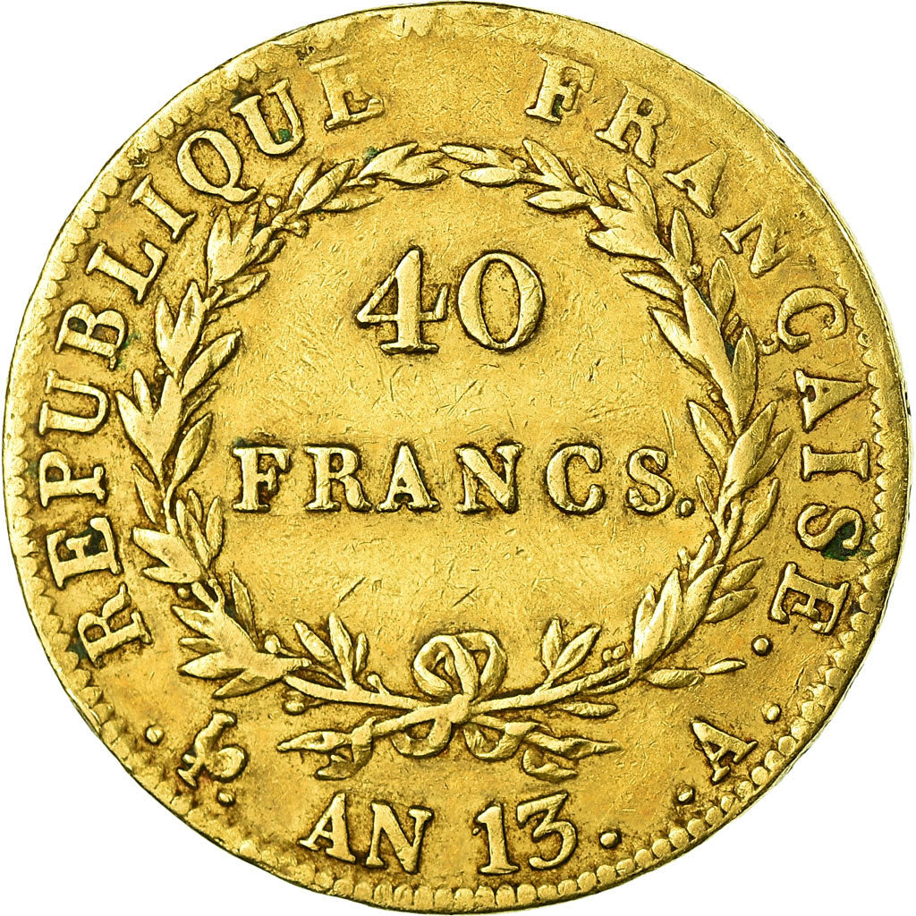 Monnaie, France, Napoléon I, 40 Francs, AN 13, Paris, TB+, Or, Gadoury:1081