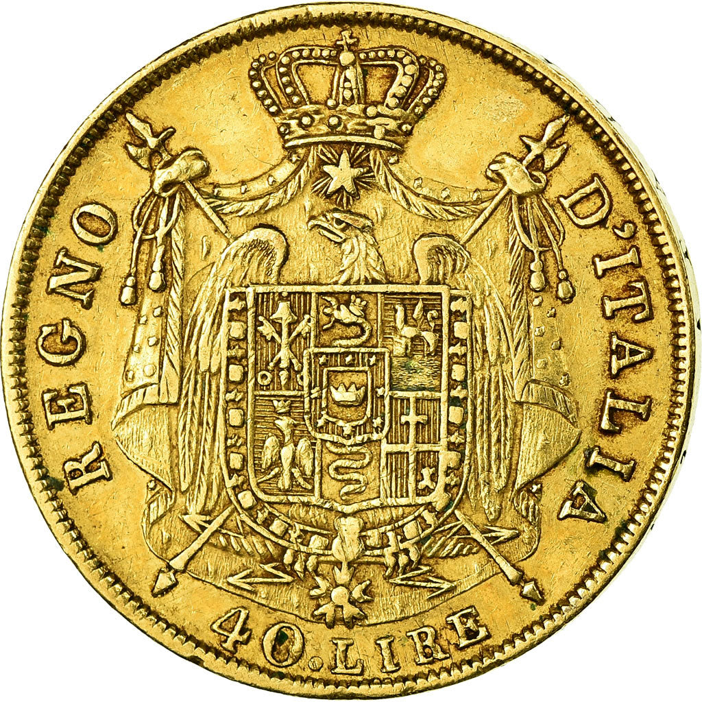 Moneta, DEPARTAMENTY WŁOSKIE, KINGDOM OF NAPOLEON, Napoleon I, 40 Lire, 1812