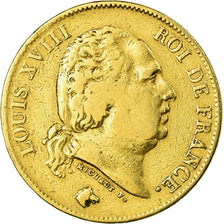 Moneta, Francia, Louis XVIII, Louis XVIII, 40 Francs, 1818, Lille, MB+, Oro