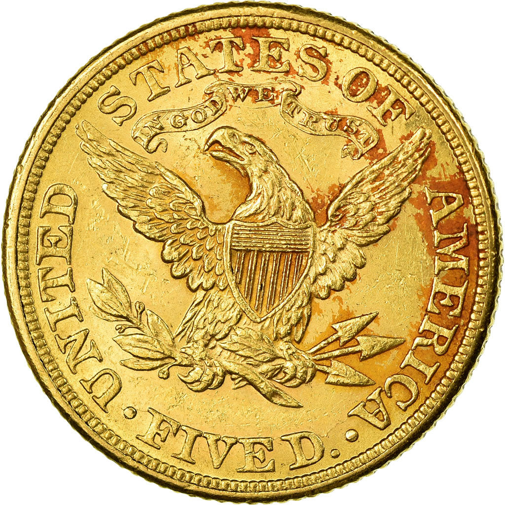 Moneta, USA, Coronet Head, $5, Half Eagle, 1881, Philadelphia, AU(50-53)