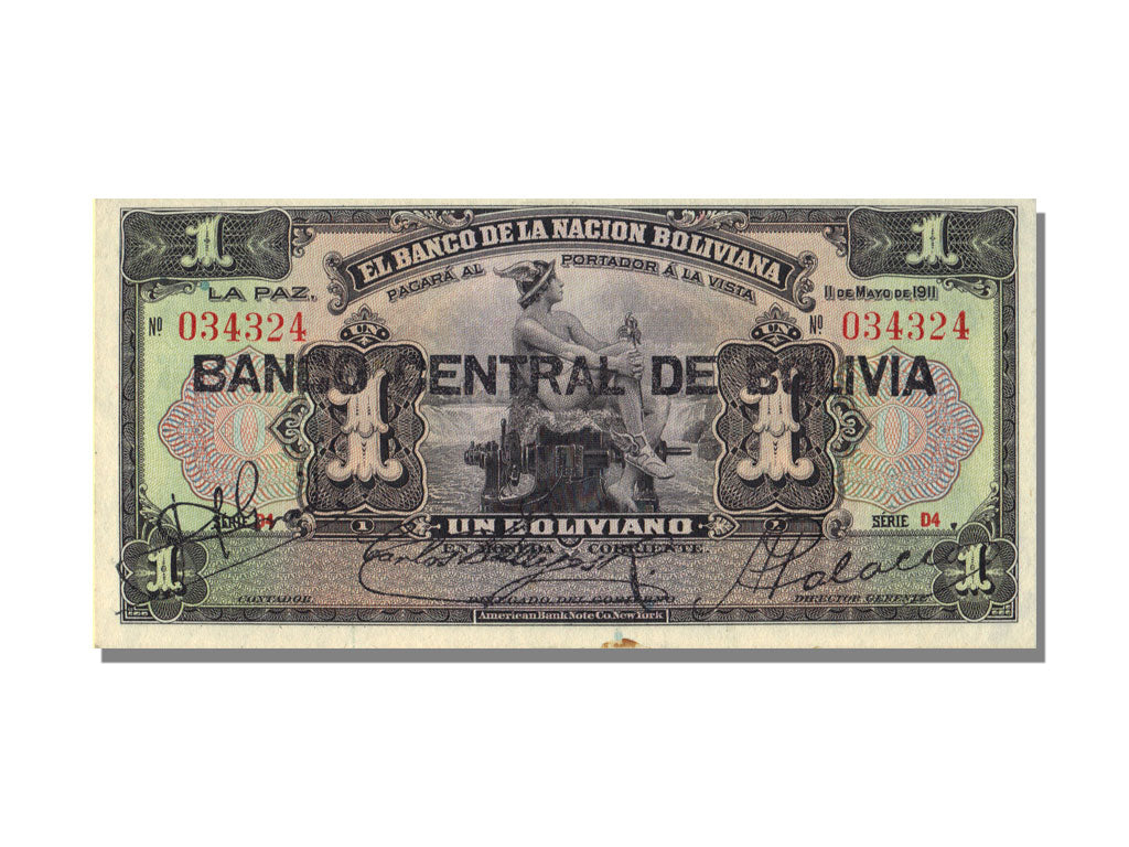 Bolivia, 1 Boliviano, 1911, 1911-05-11, UNC(63), D4