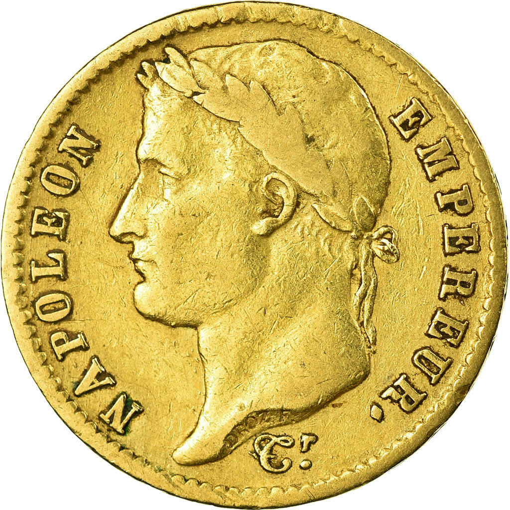 Moeda, França, Napoléon I, 20 Francs, 1808, Paris, VF(30-35), Dourado