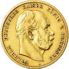 Moneta, Stati tedeschi, PRUSSIA, Wilhelm I, 10 Mark, 1874, Berlin, BB, Oro