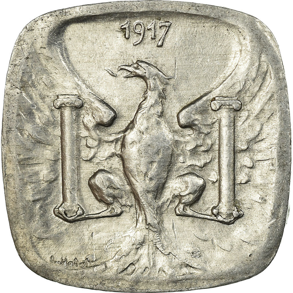 Moneta, Francja, Ville de Besançon, Besançon, 5 Centimes, 1917, AU(50-53)