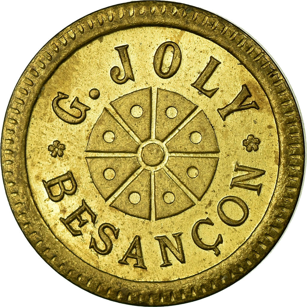 Coin, France, G. Joly, Besançon, 25 Centimes, MS(60-62), Brass