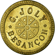 Coin, France, G. Joly, Besançon, 25 Centimes, MS(60-62), Brass