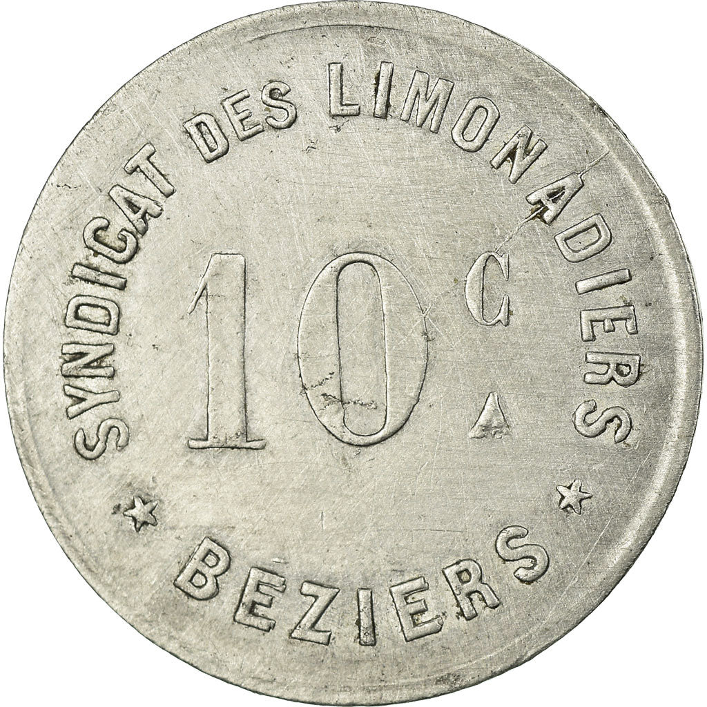Münze, Frankreich, Syndicat des Limonadiers, Béziers, 10 Centimes, SS+