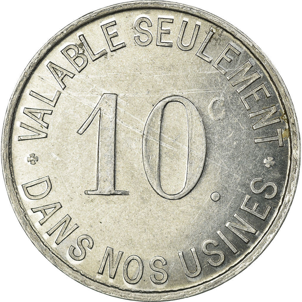 Moneta, Francja, Renault, Boulogne-Billancourt, 10 Centimes, AU(55-58)