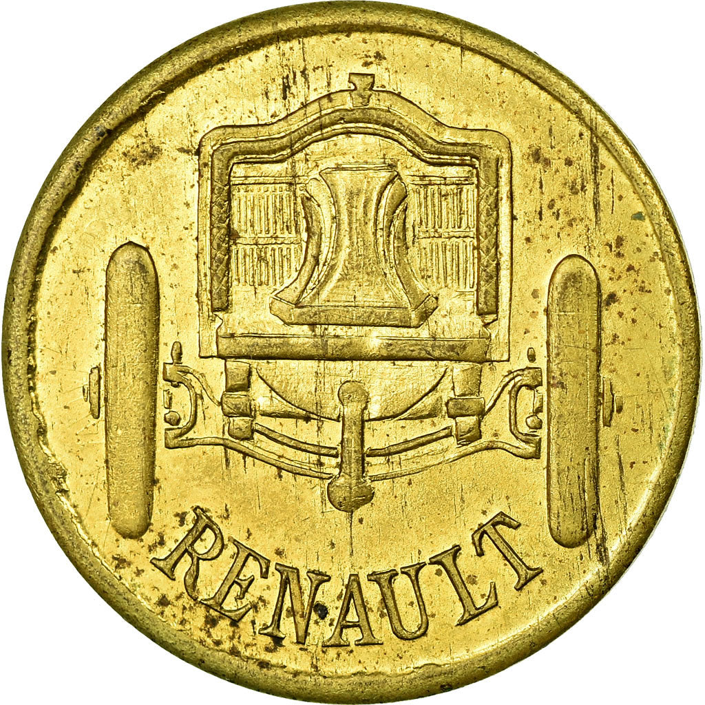 Coin, France, Renault, Boulogne-Billancourt, 50 Centimes, AU(55-58), Brass