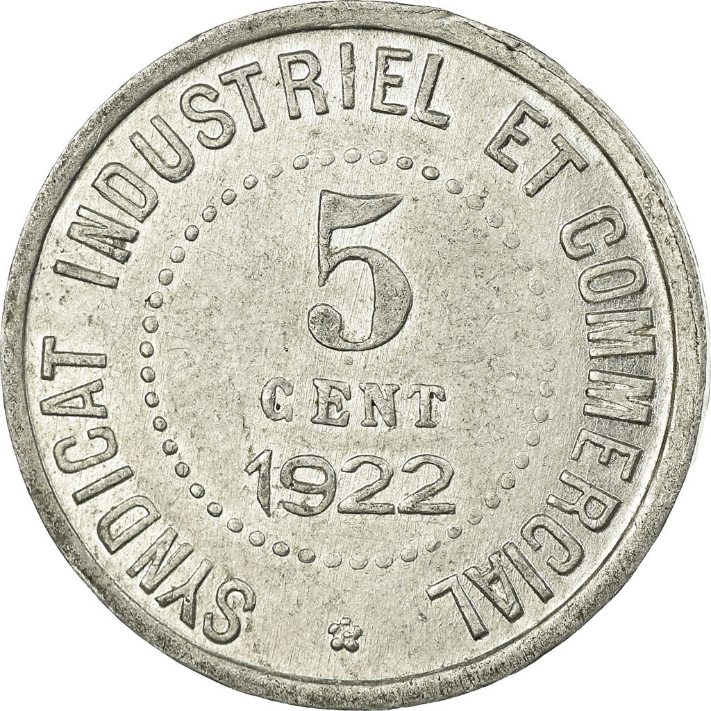 Coin, France, Chambre de Commerce, Blois, 5 Centimes, 1922, AU(50-53)