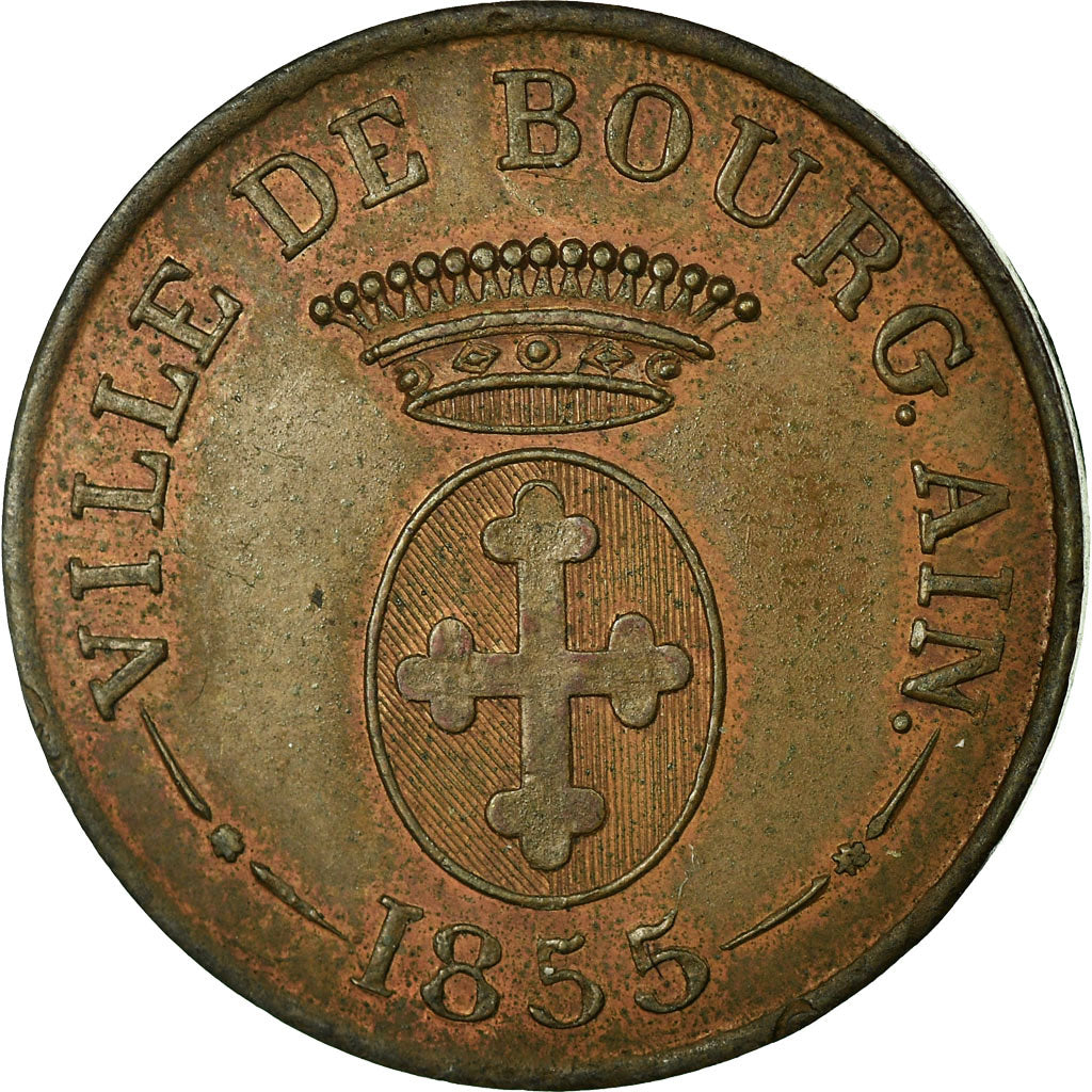 França, Token, Association Alimentaire, Ville de Bourg-en-Bresse, Vin, 1855