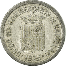 Moneta, Francja, Union des Commerçants, Cadillac, 5 Centimes, 1922, AU(50-53)