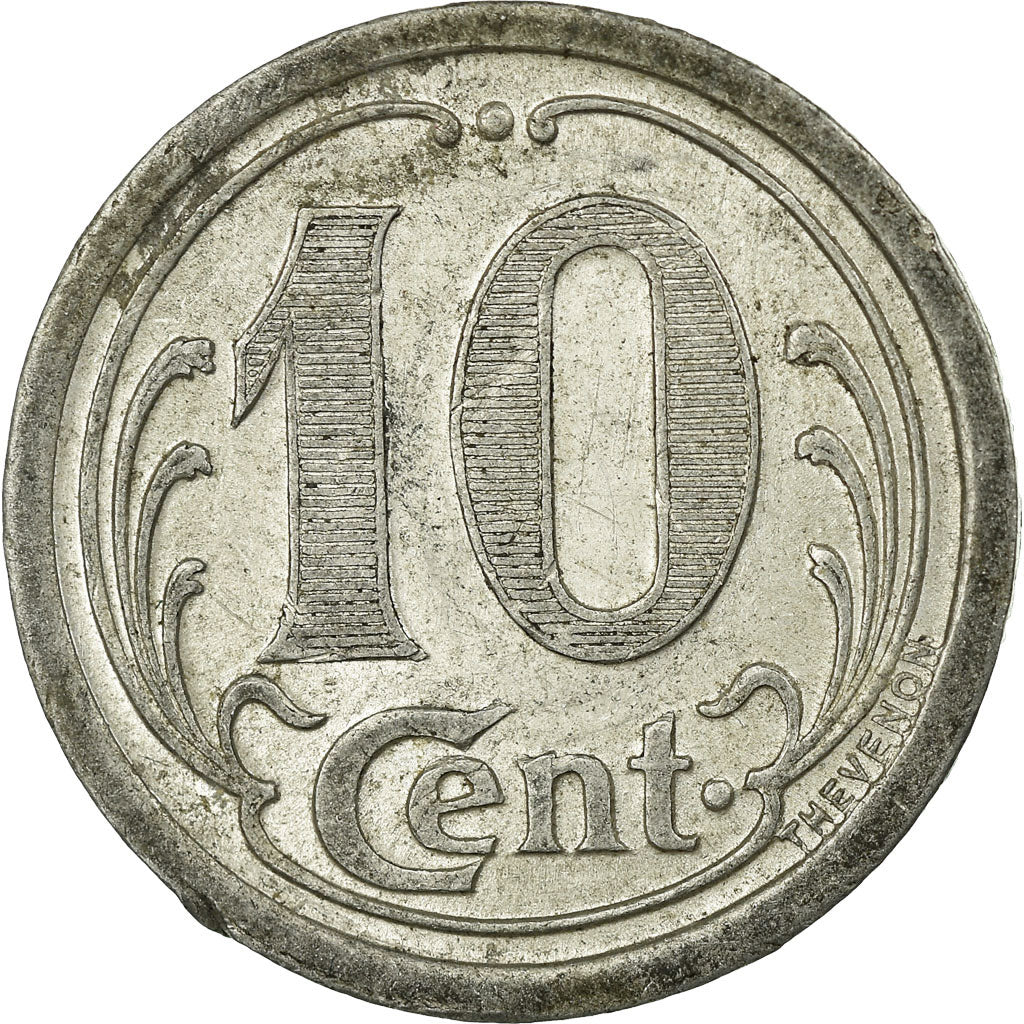 Moneda, Francia, Union des Commerçants, Cadillac, 10 Centimes, 1922, MBC+